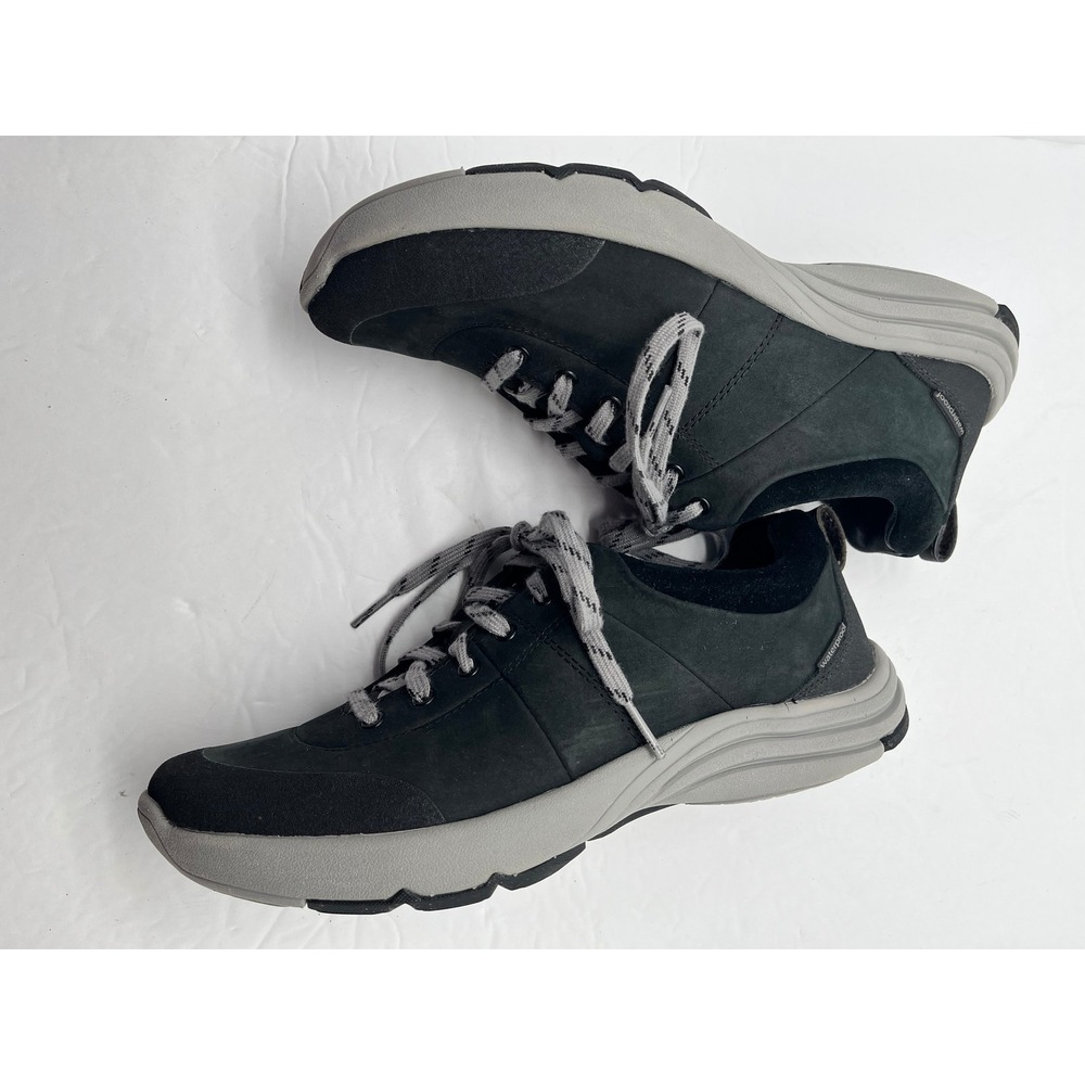 Clarks Wave Walk Black Waterproof Suede Sneakers Womens 9 M Casual Comfort